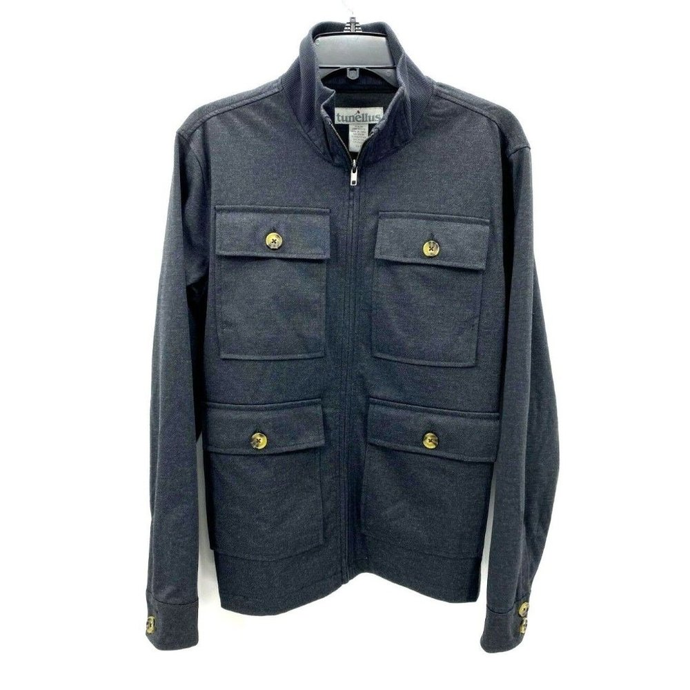 Tunellus Jacket Mens Medium Safari Field Coat Gray Long Sleeve Pockets
